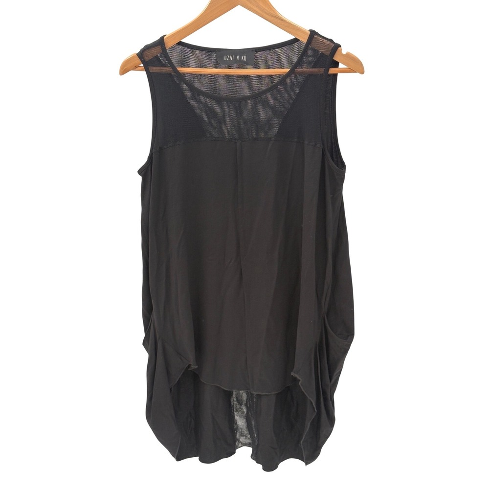 Ozai N Ku Tank Top Women Small Oversized Witchy Whimsigoth‎ Lagenlook Flowy Mesh